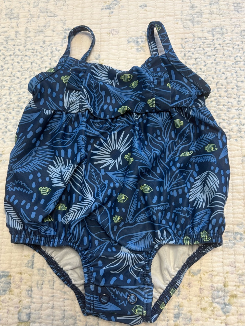 Carter’s Baby Girls Blue Tropical Fish One-Piece Swimsuit
